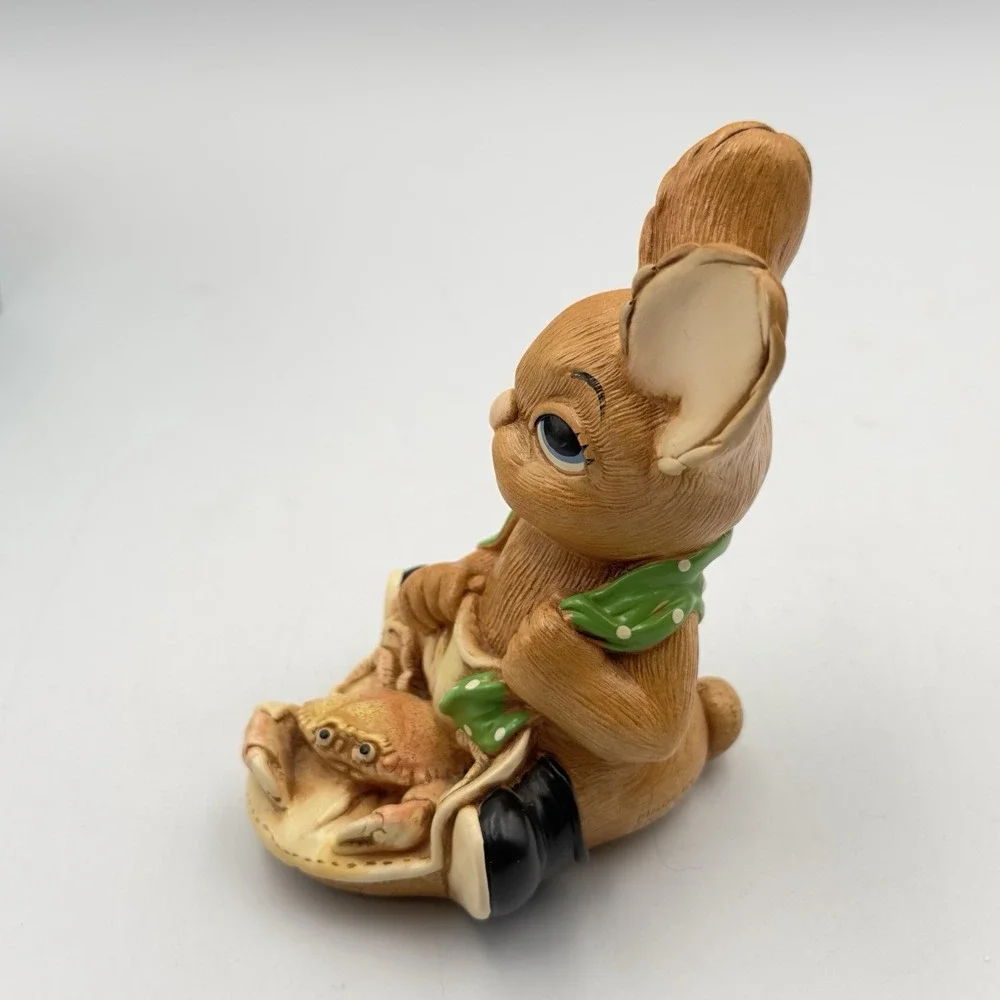 Vintage Pendelfin Rabbit Figurine NIPPER Crab‎ Green Scarf England Easter Box